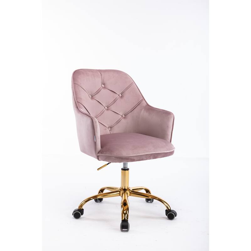 Velvet Office chair with Arm Swivel and Adjustable Highht - Bed Bath