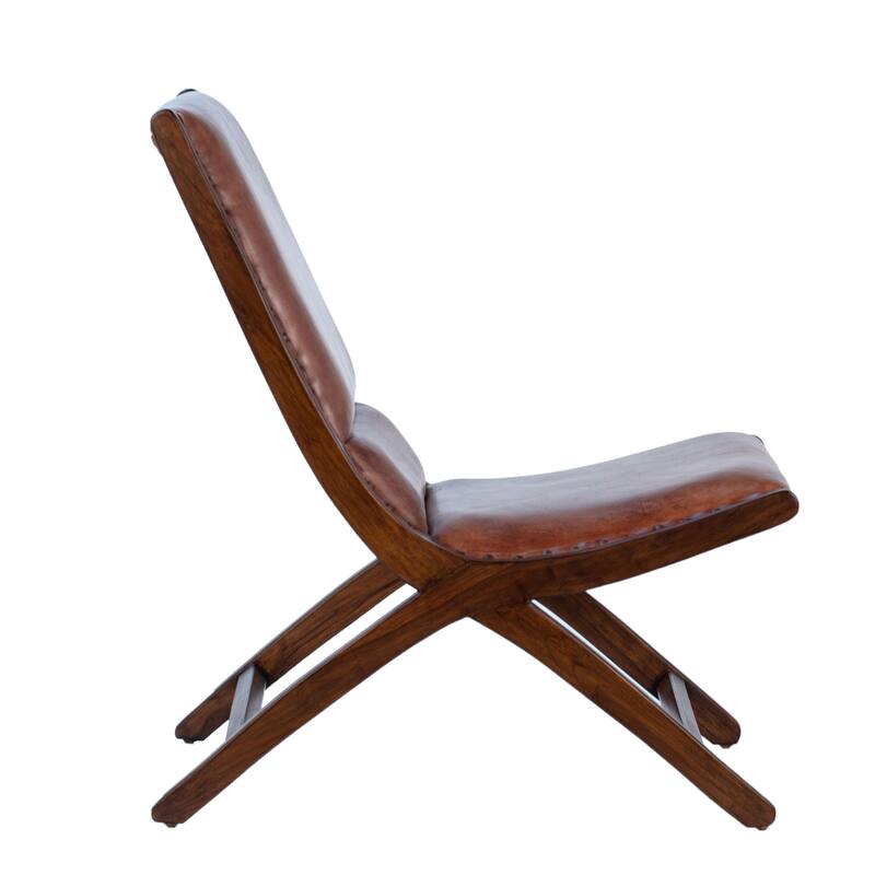 Glade Leather Upholstered Occasional Chair, Brown