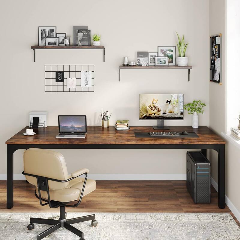 78.7" Extra Long 2-Person Computer Desk, Double Workstation for Home Office