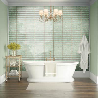 Merola Tile Hudson Studio Soho Brick Mint 1-7/8" x 9-3/4" Ceramic Wall Tile