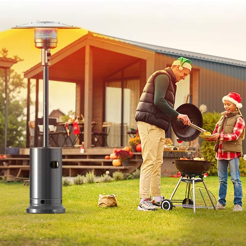 48,000 BTU Propane Heater Outdoor Patio Heaters with Wheels, Patio Heater Deck Porch for Outdoor Use Camping Backyard Commercial