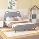 preview thumbnail 3 of 13, Upholstered platform bed with koala-shaped headboard