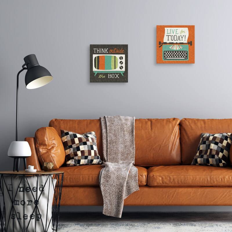 Retro Desktop Television, Retro Desktop Typewriter Canvas Art Prints