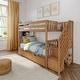 preview thumbnail 17 of 33, Max and Lily Twin over Twin Staircase Bunk with Trundle Pecan