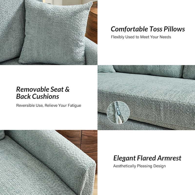 Volkhard 80.5" Modern Slipcovered Sofa With Removable Back Cushion By HULALA HOME