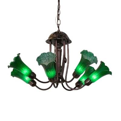Meyda Tiffany 251578 Green Tiffany 7 Light 24" Wide Chandelier