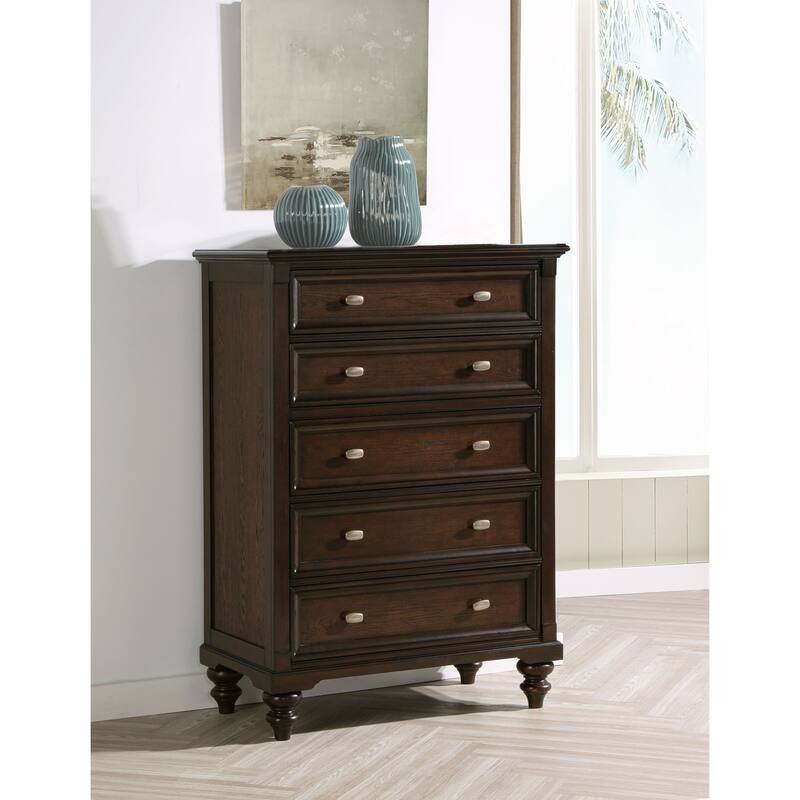 Andover 5-drawer Chest of Drawers Dark Oak