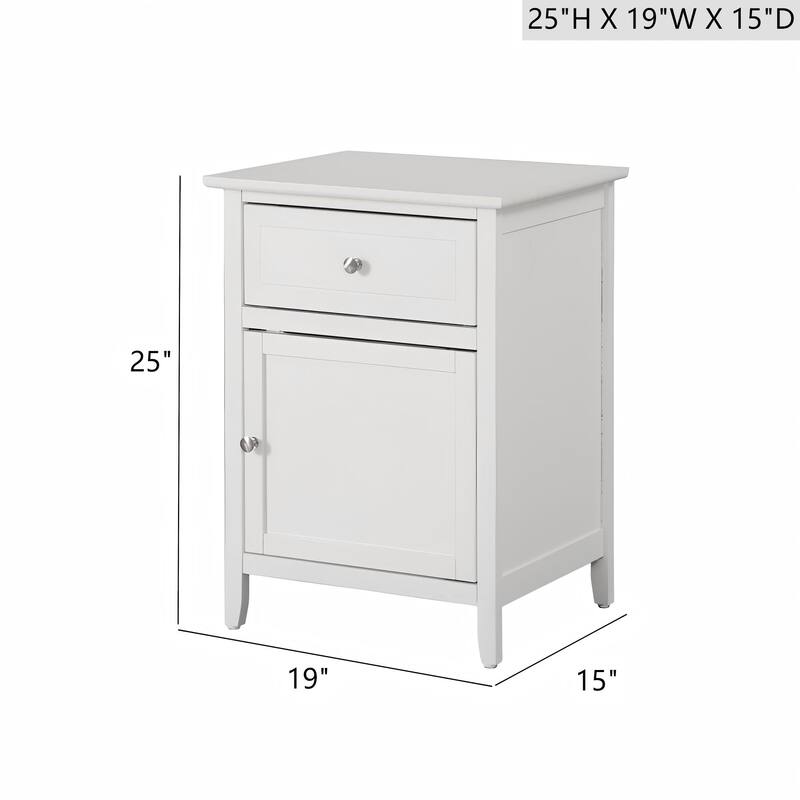 Elegant White Nightstand with Ample Drawer for Modern Spaces