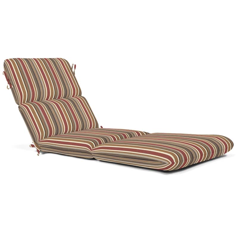 Casual Cushion Sunbrella® Fabric 1-Piece Outdoor Chaise Cushion, 22.5"W x 74"L - 22.5"W x 74"L - Brannon Redwood