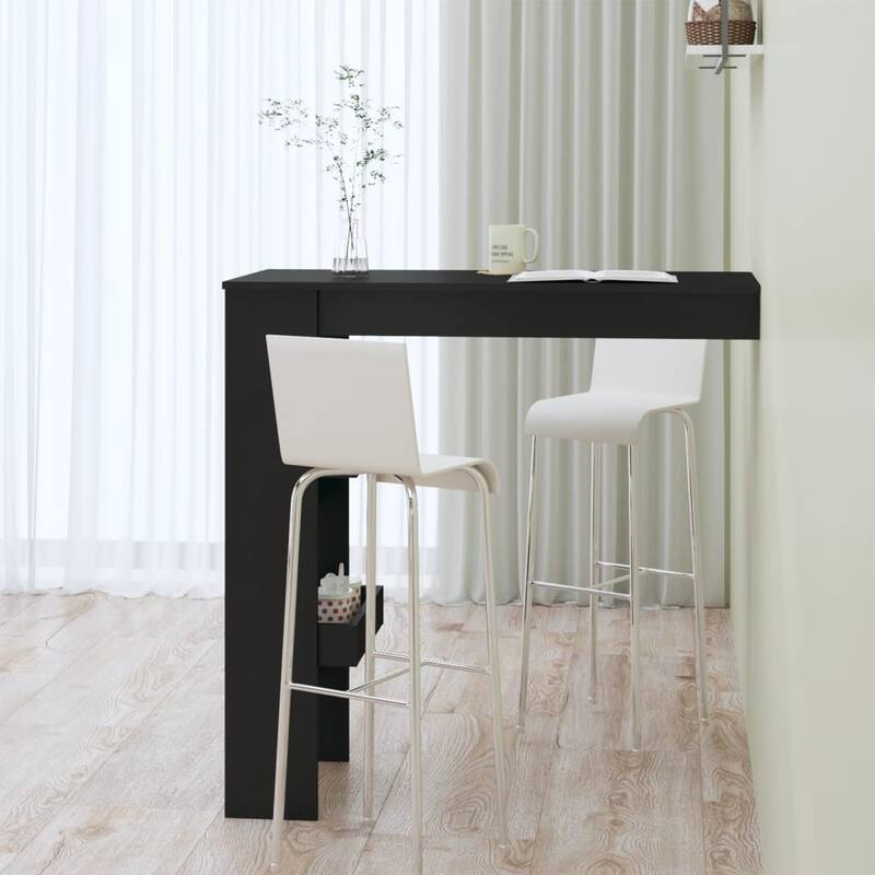vidaXL Wall Bar Table Kitchen Bar Dining Table Computer Desk Engineered Wood - 40.2" x 17.7" x 40.7"