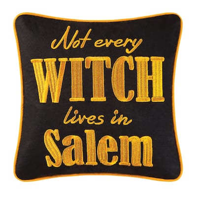 Not Every Witch Lives Embroidered 10x10 Throw Decororative Accent Throw Pillow