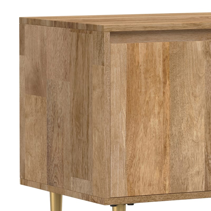 Simpli Home Fallon MANGO WOOD 60"Wide TV Media Stand in Natural For TVs up to 65" - 18'' 16.5'' x 24