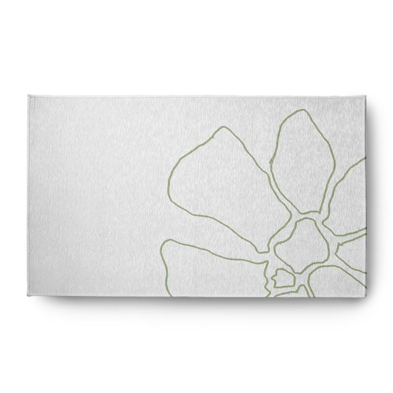 Petal Lines Spring Chenille Rug - Green/White - 3' x 5'