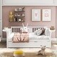 preview thumbnail 64 of 72, Wooden Daybed with Trundle, Sofa Bed for Bedroom Living Room White - Full