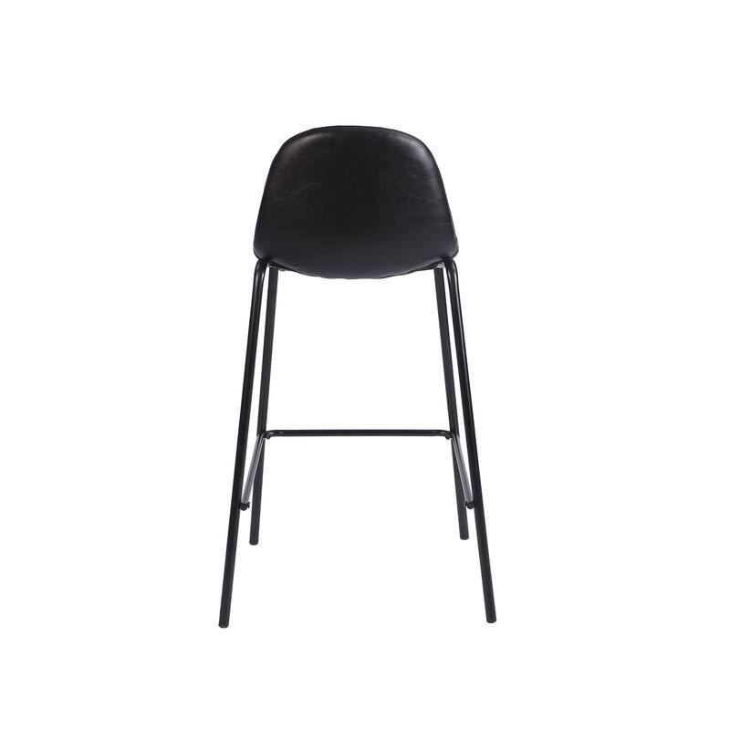 Porthos Home Theo Counter Stools Set Of 2, PU Leather Upholstery, Iron Legs