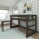 preview thumbnail 4 of 20, Max and Lily Farmhouse Twin-Size Low Loft with Hook-on Desk Barnwood Brown