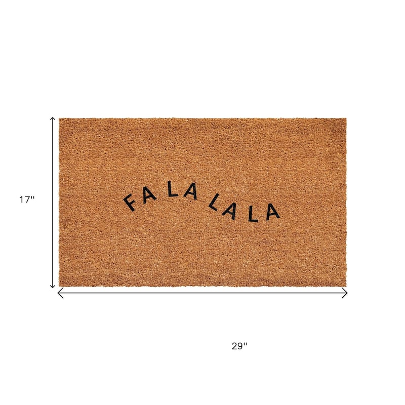 HomeRoots 17" X 29" Brown And Black Christmas Outdoor Coir Door Mat - 17.00' X '29.00