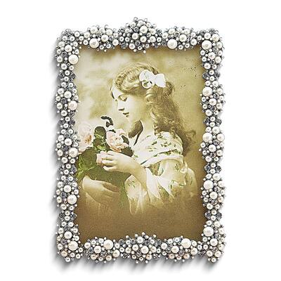Curata Simulated Pearl Cluster Jewel-Tone 8x10 Photo Frame