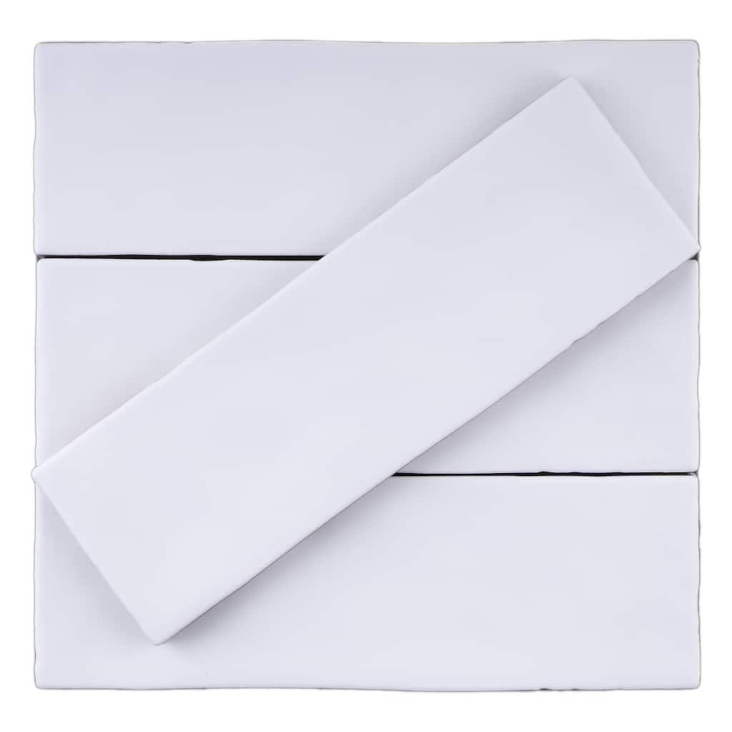 TileGen. Borgo 2.6" x 7.9" Porcelain in Matte Blanco White Wall & Floor Tile (56 tiles/7.76 sqft.)