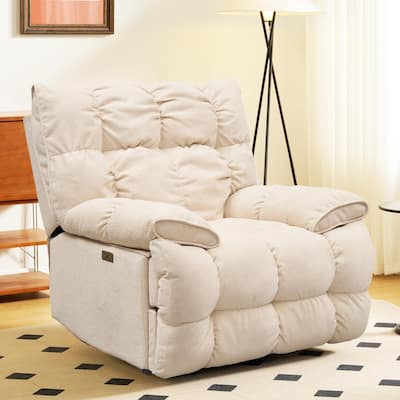 Fabric 360° Swivel Electric Recliner Chair with Glide Motion