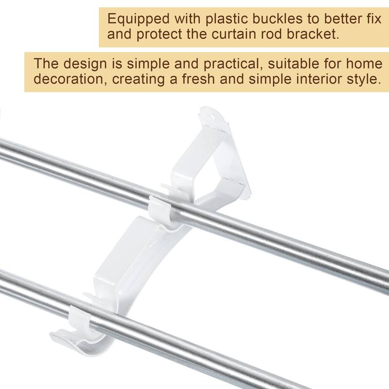 4Pcs Double Curtain Rod Bracket, Holders for Drapery Rod