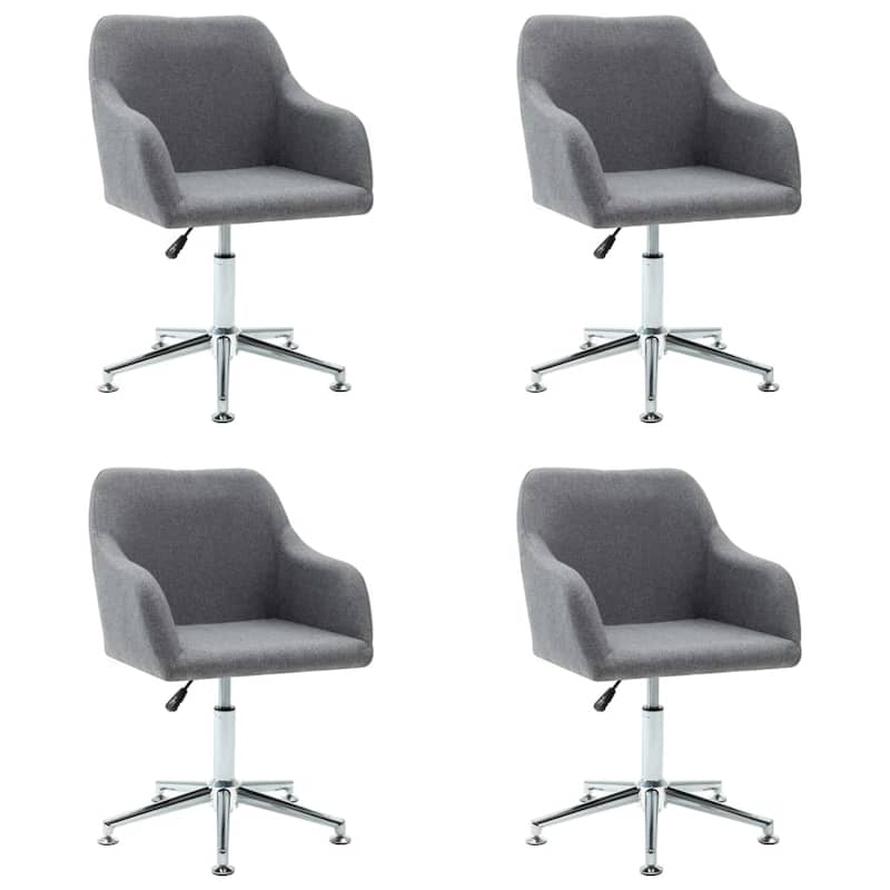 vidaXL Dining Chair 360 Degrees Swivel Accent Desk Chair with Arms Fabric - 21.7" x 20.9" x (30.7"-36.2")
