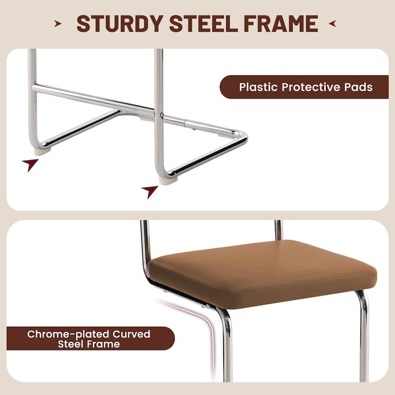 Set of 3 Counter Height Bar Stools with Woven Rattan Back and Footrest for Kitchen Island - 26" H