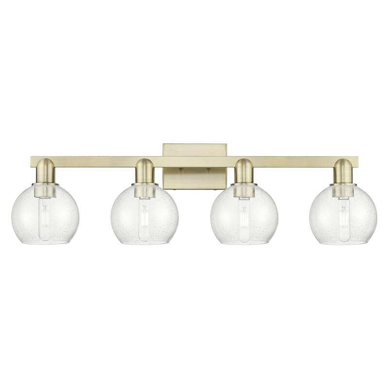 Innovations Lighting Endless Possibilities Arcadia - Athens - 4 Light 33" Bath Vanity Light - Antique Brass/Seedy