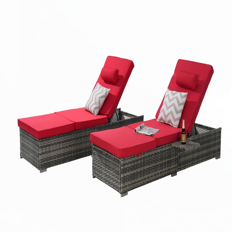 Outdoor Chaise Lounge Chair Set of 2