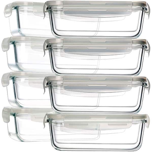 8Pack Glass Food Storage Containers,Glass Meal PrepContainers, Airtight  GlassStorage Containers with LidsBPAFree Leak Proof30oz - Bed Bath & Beyond  - 33130425