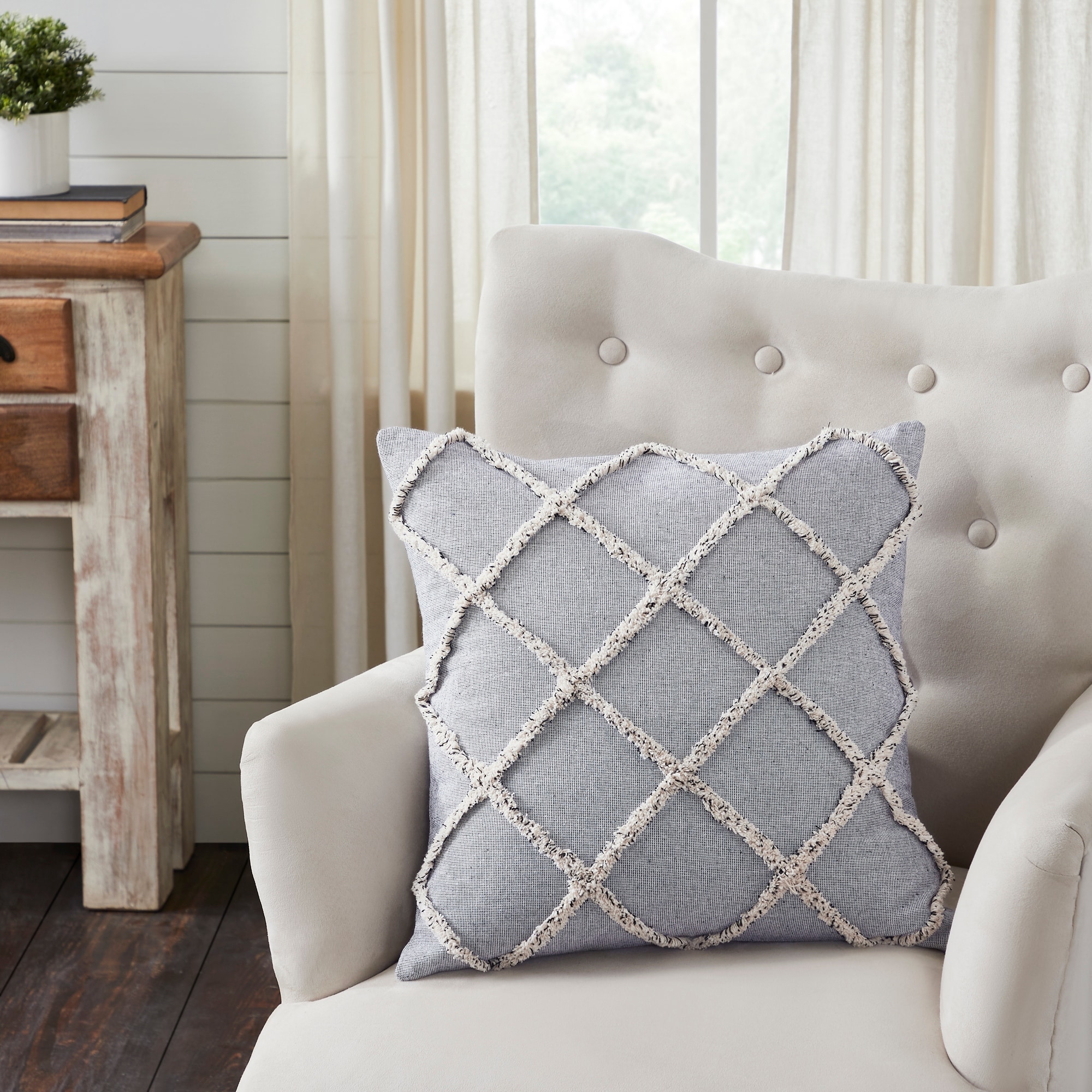 Frayed Lattice Pillow