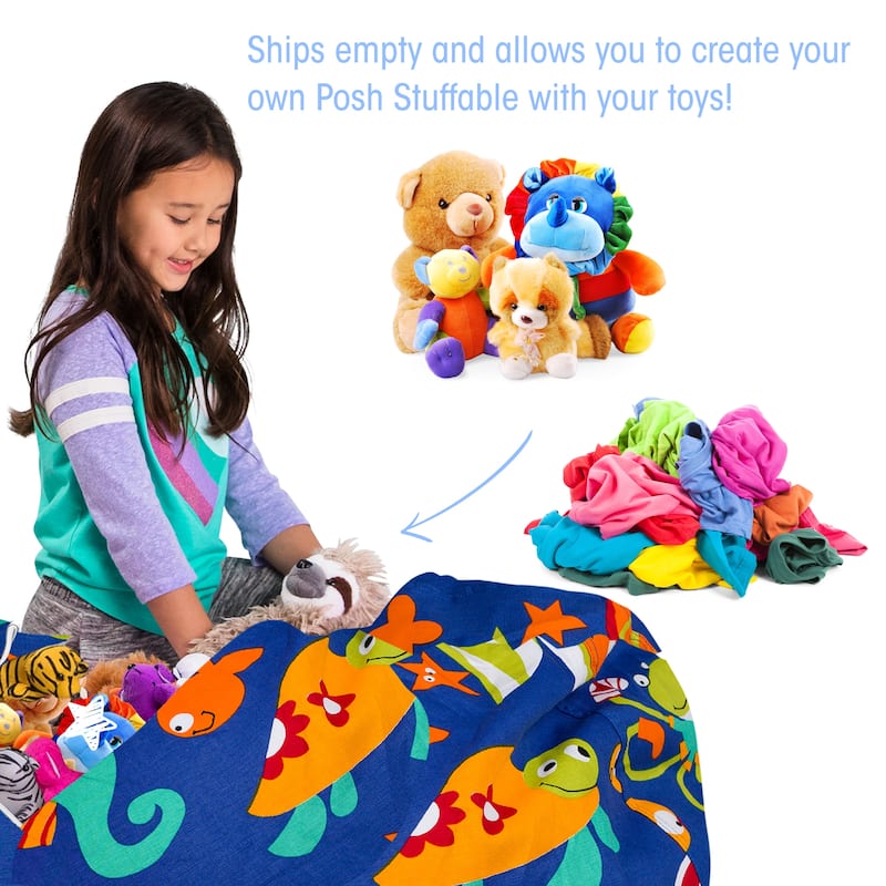 Kids' Stuffed Animal Storage Bean Bag Chair Cover or Toy Organizer