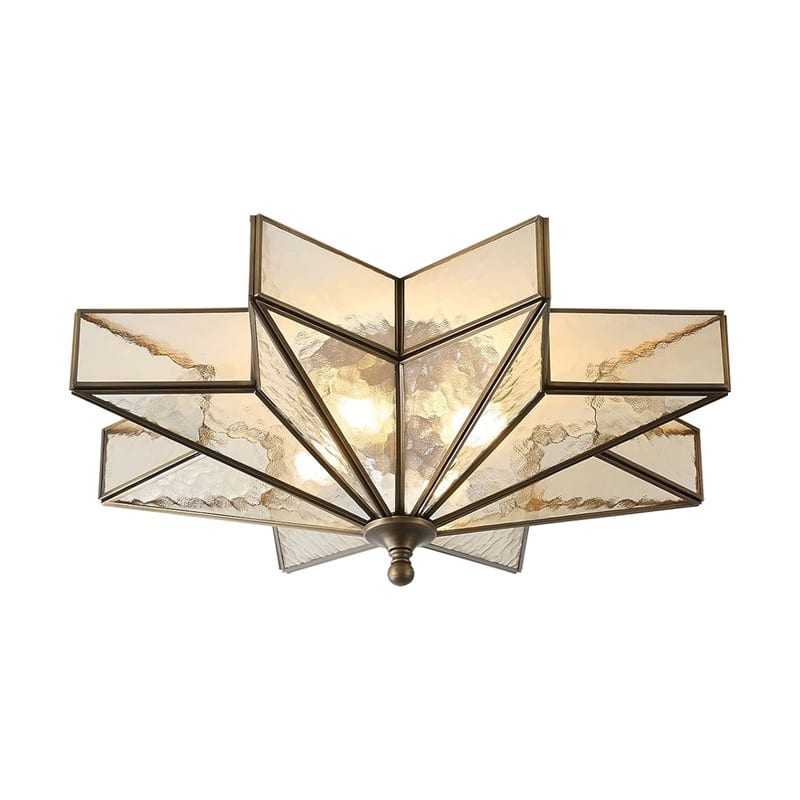 19.5 Inch bathroom fixtures light bronze ceiling light brass large flush mount fixture - N/A