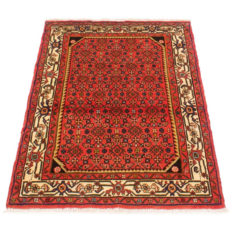 ECARPETGALLERY Hand-knotted Andelz Red Wool Rug - 3'8 x 5'5