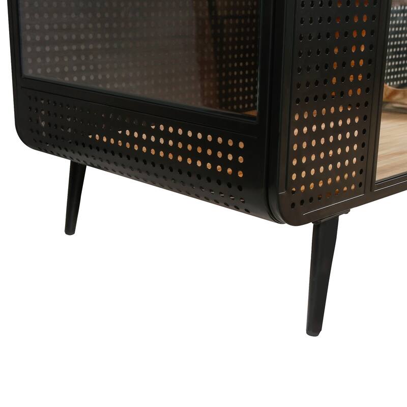 55" Modern Spacious Cat House with Tempered Glass for Living Room and More