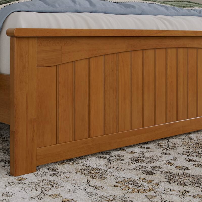 Naples Solid Wood Low Profile Platform Bed with Matching Footboard
