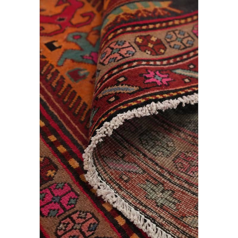 Hand Knotted Oriental 100% Wool Carpet Traditional Tribal Greys & Charcoal Ardebil Runner Rug - 11' 2'' X 3' 8''