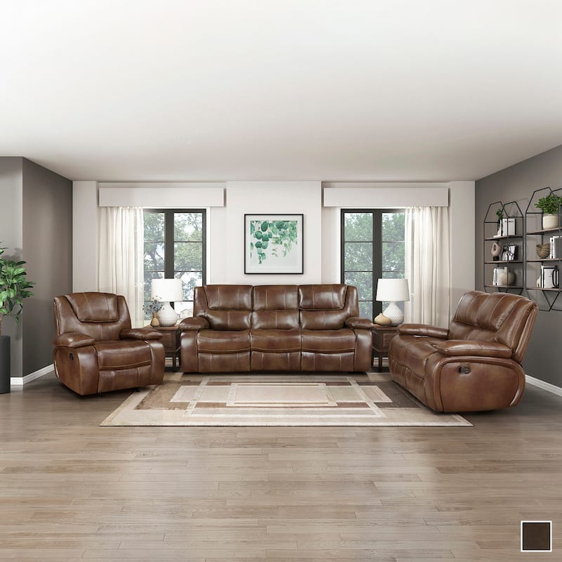 Fremont & Park Baron 3-Piece Leather Match Manual Reclining Sofa Set