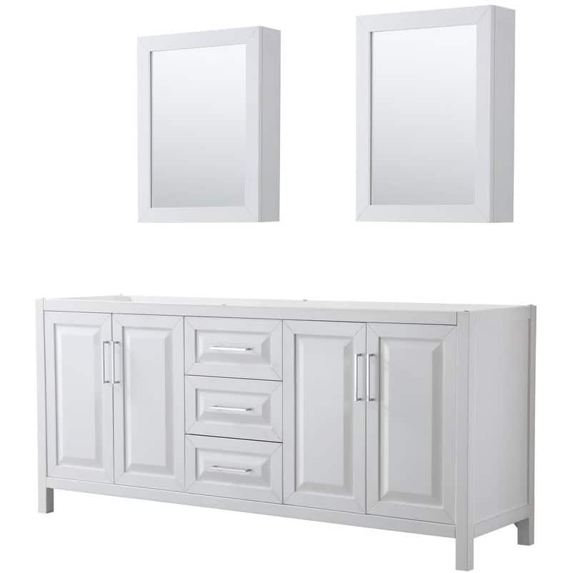 Wyndham Collection Daria 79" Double Free Standing Vanity Cabinet -