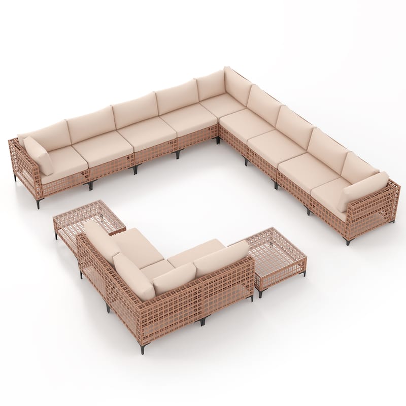 Outdoor Patip Sectional Seating Group with Cushions