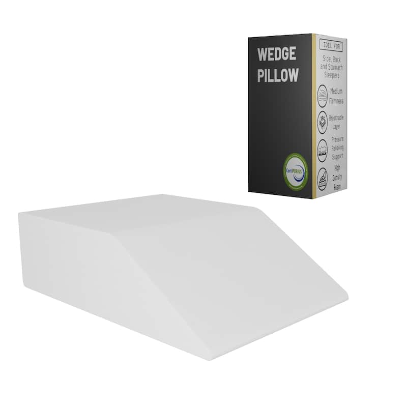 Leg Pillow - Full Foam Top, Leg Rest Elevating Foam Wedge- Relieves and Recovers Foot and Ankle Injury, Leg Pain, White