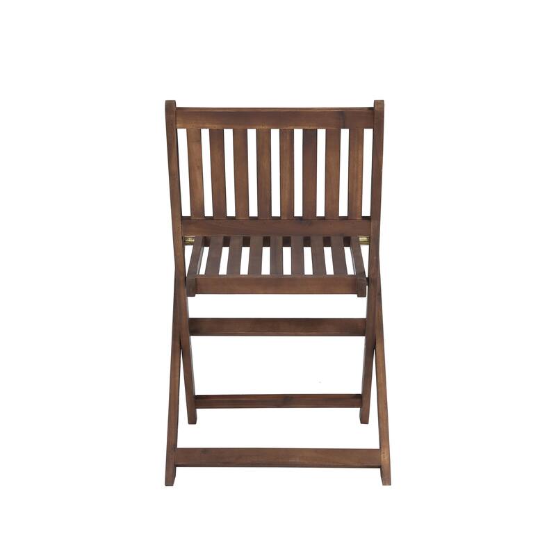 Modern Style 3-Piece Dining Set with Round Folding Table and 2 Slat Back Dining Chairs