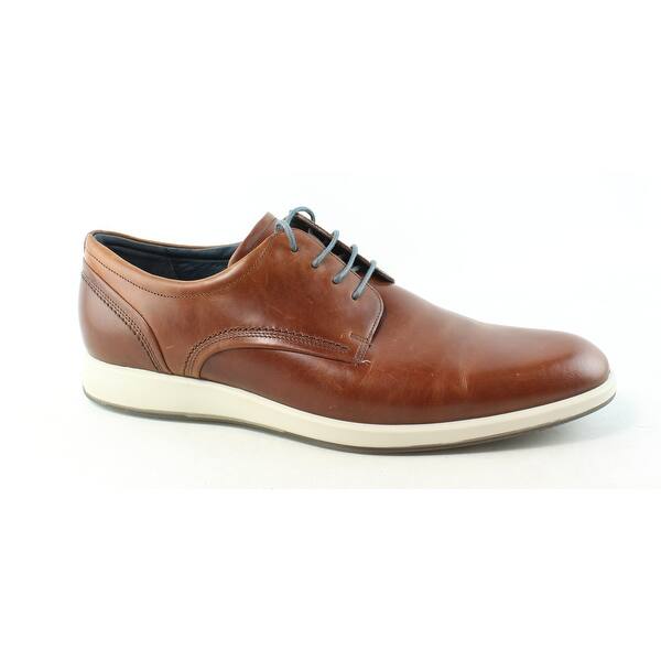 Shop Ecco Mens Jared Cognac Oxford Dress Shoe Eur 47 Overstock 27980949