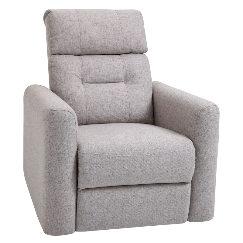 HOMCOM Manual Recliner Swivel Chair Rocker Armchair Sofa with Linen Upholstered Seat and Backrest for Living Room