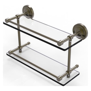 Allied Brass Prestige Regal 16 Inch Double Glass Shelf with Gallery Rail