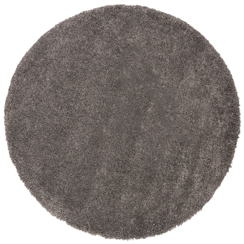SAFAVIEH Royal Shag Soffia 2-inch Thick Rug - 6'7" x  6'7" - Dark Grey - Round