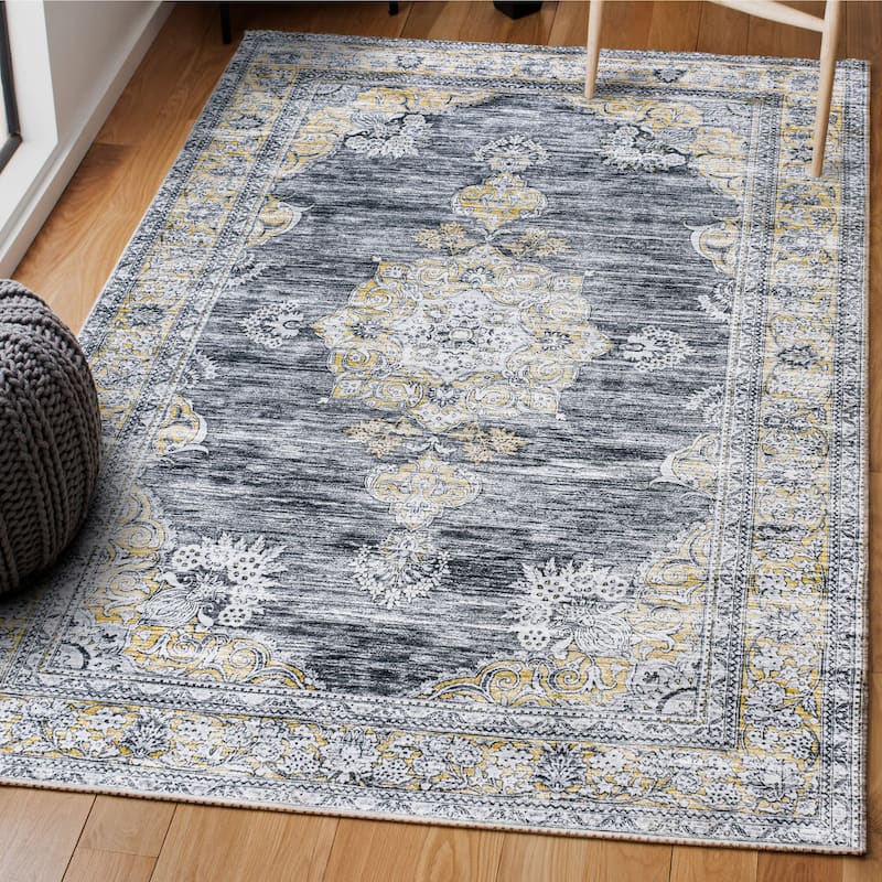 JONATHAN Y Wincer Bohemian Distressed Chenille Machine-Washable Area Rug