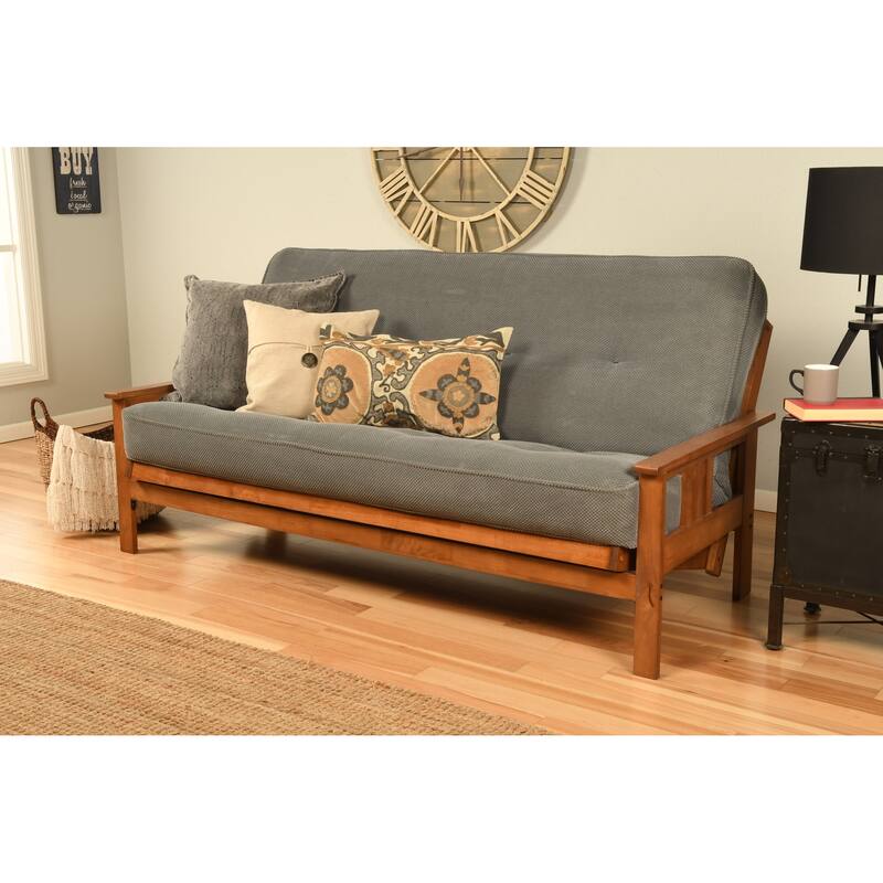 Porch & Den Kern Full-size Futon Frame and Mattress Set - Marmont Thunder