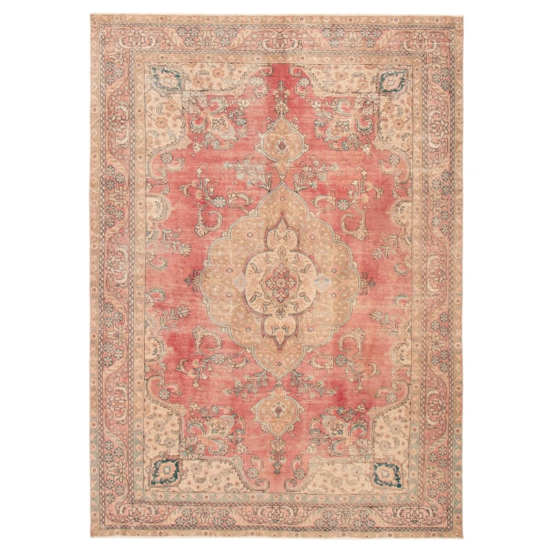 ECARPETGALLERY Hand-knotted Antalya Vintage Red Wool Rug - 7'11 x 11'5 - Red - 7'11 x 11'5