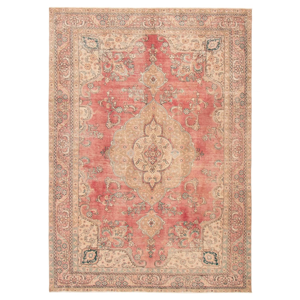 ECARPETGALLERY Hand-knotted Antalya Vintage Red Wool Rug - 7'11 x 11'5